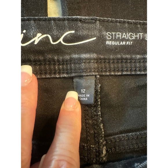 INC Black Straight Leg Jeans Size 12 - Picture 5 of 9